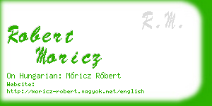 robert moricz business card